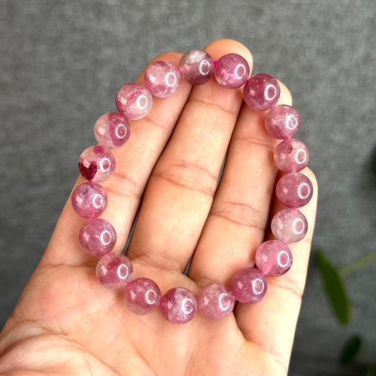 Light Pink Tourmaline Bracelet Size 10 mm