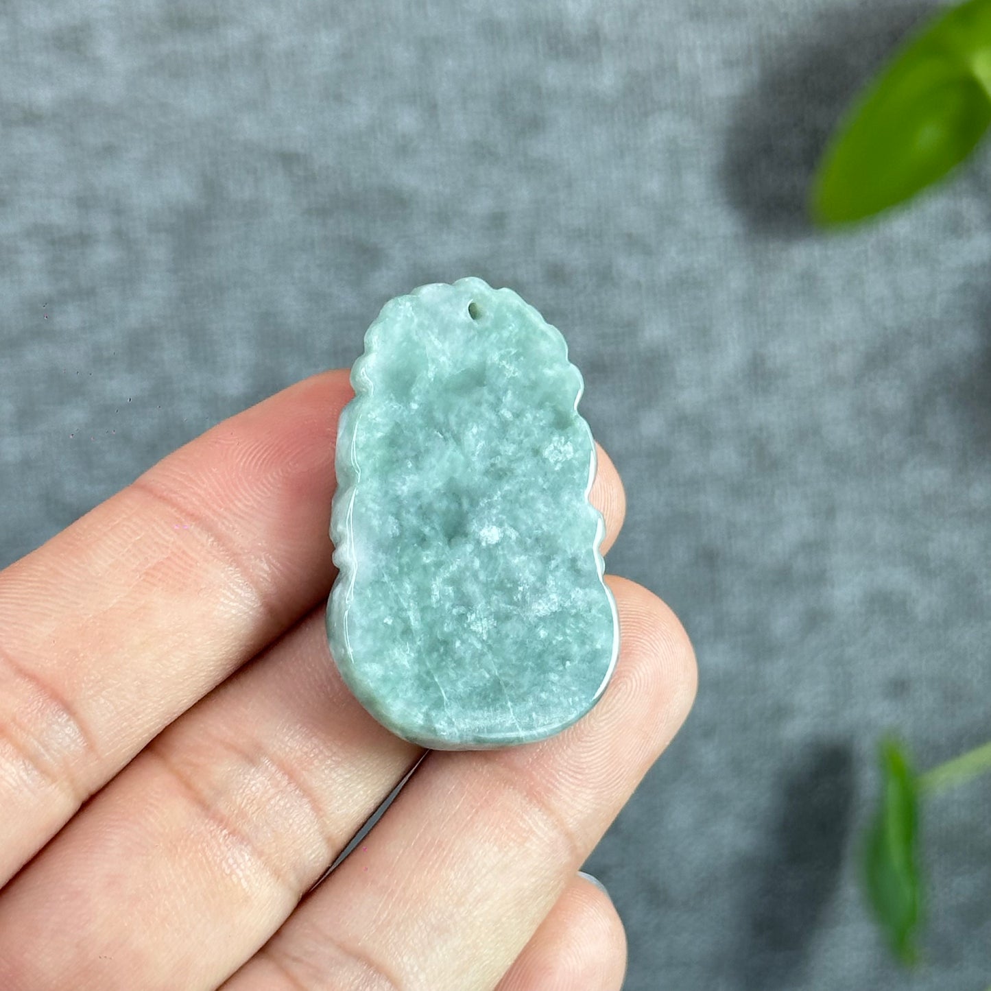 Ox Natural Jadeite Jade Carved Pendant