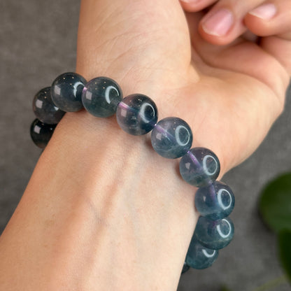 Dual Tone Dark Aura Fluorite Bracelet Size 13 mm