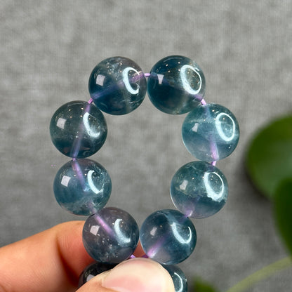 Dual Tone Dark Aura Fluorite Bracelet Size 13 mm