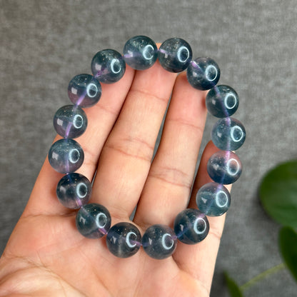 Dual Tone Dark Aura Fluorite Bracelet Size 13 mm