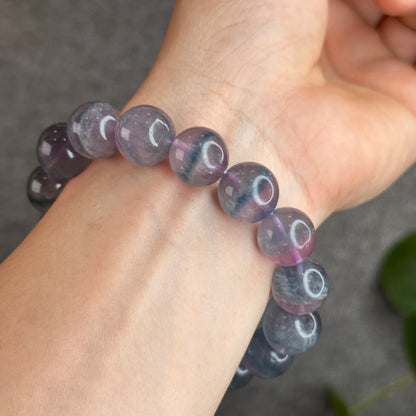 Dual Tone Light Aura Fluorite Bracelet Size 13.5 mm