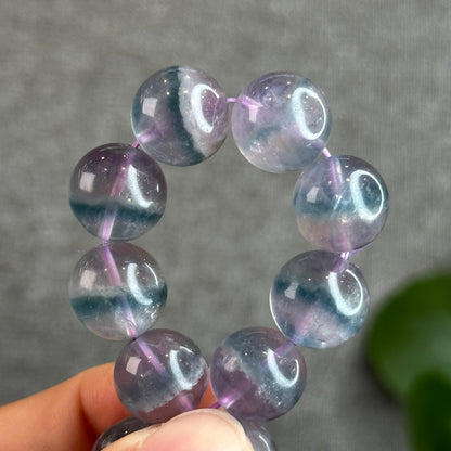 Dual Tone Light Aura Fluorite Bracelet Size 13.5 mm