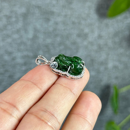 Pixiu Natural Nephrite Jade Pendant