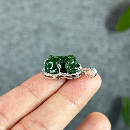 Pixiu Natural Nephrite Jade Pendant