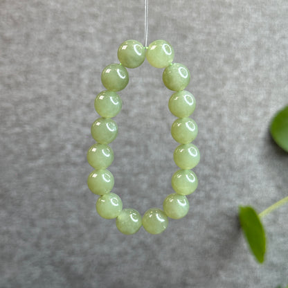 Light Green Hetian Nephrite Jade Bracelet Size 11 mm