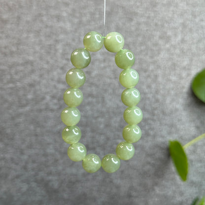 Light Green Hetian Nephrite Jade Bracelet Size 11 mm