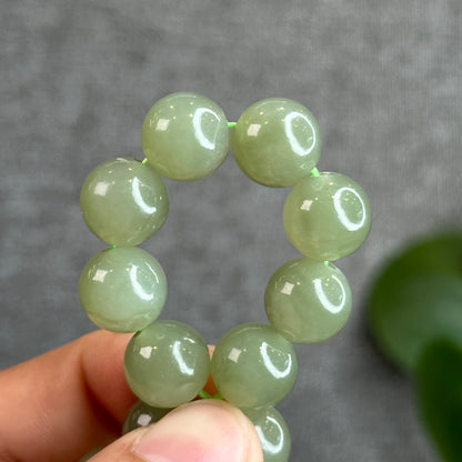 Light Green Hetian Nephrite Jade Bracelet Size 11 mm