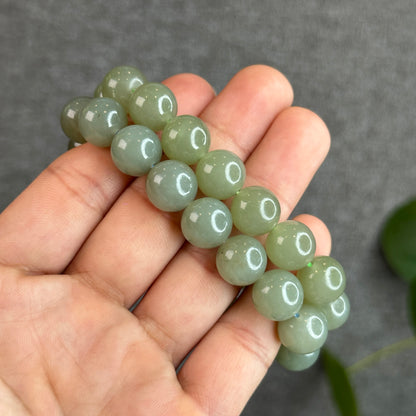 Light Green Hetian Nephrite Jade Bracelet Size 11 mm