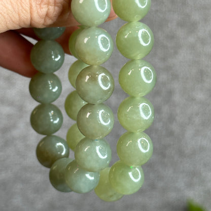 Light Green Hetian Nephrite Jade Bracelet Size 11 mm