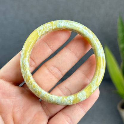 Natural Serpentine Bangle Leaf Style Size 54 mm