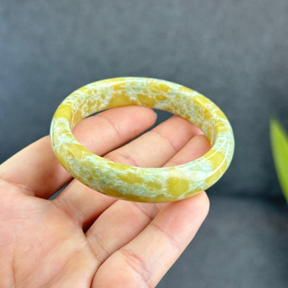 Natural Serpentine Bangle Leaf Style Size 54 mm