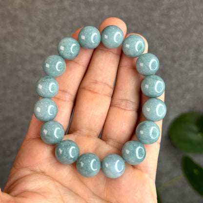 Blue Water Jadeite Jade Bracelet Size 12.7 mm