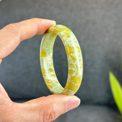 Natural Serpentine Bangle Leaf Style Size 54 mm