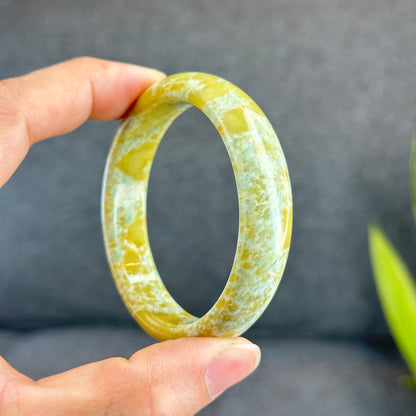 Natural Serpentine Bangle Leaf Style Size 54 mm