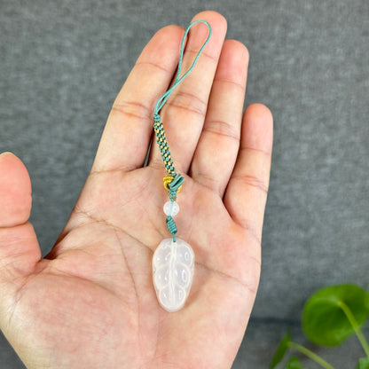 Natural White Agate Leaf Hanging Accessory(Random Color Based on Availability)