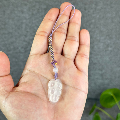 Natural White Agate Leaf Hanging Accessory(Random Color Based on Availability)