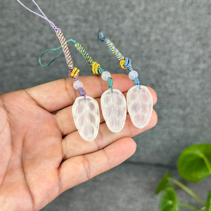 Natural White Agate Leaf Hanging Accessory(Random Color Based on Availability)