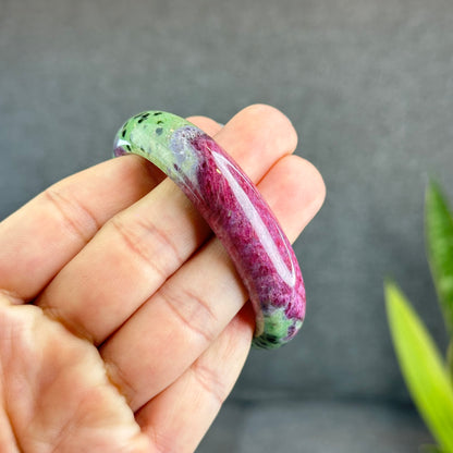 Natural Ruby Bangle Leaf Style Size 53 mm