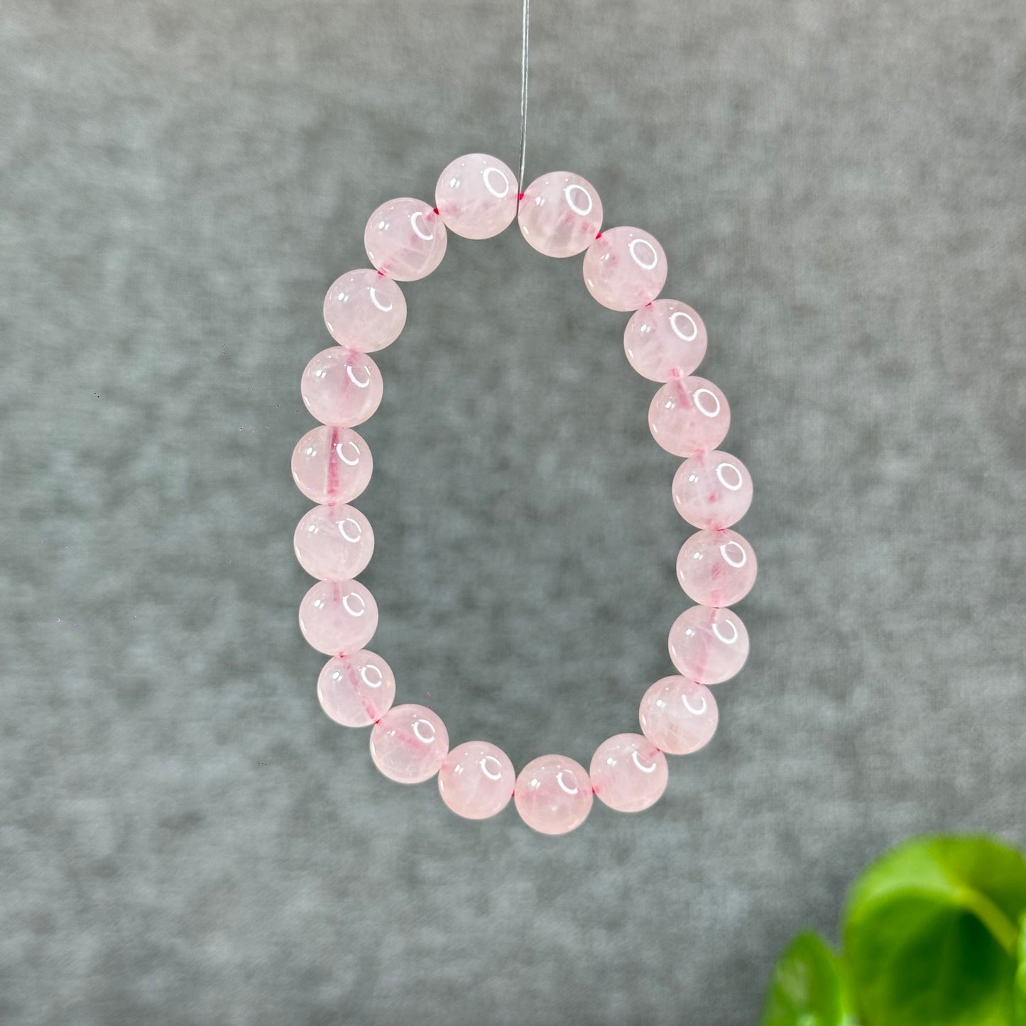 Natural Rose Quartz Bracelet Size 9.5 mm