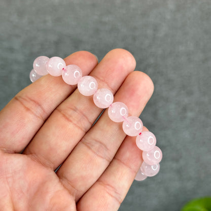 Natural Rose Quartz Bracelet Size 9.5 mm
