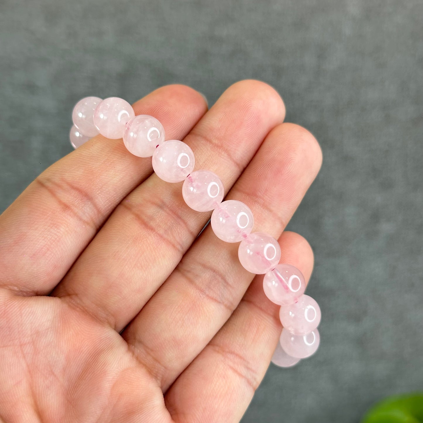Natural Rose Quartz Bracelet Size 9.5 mm