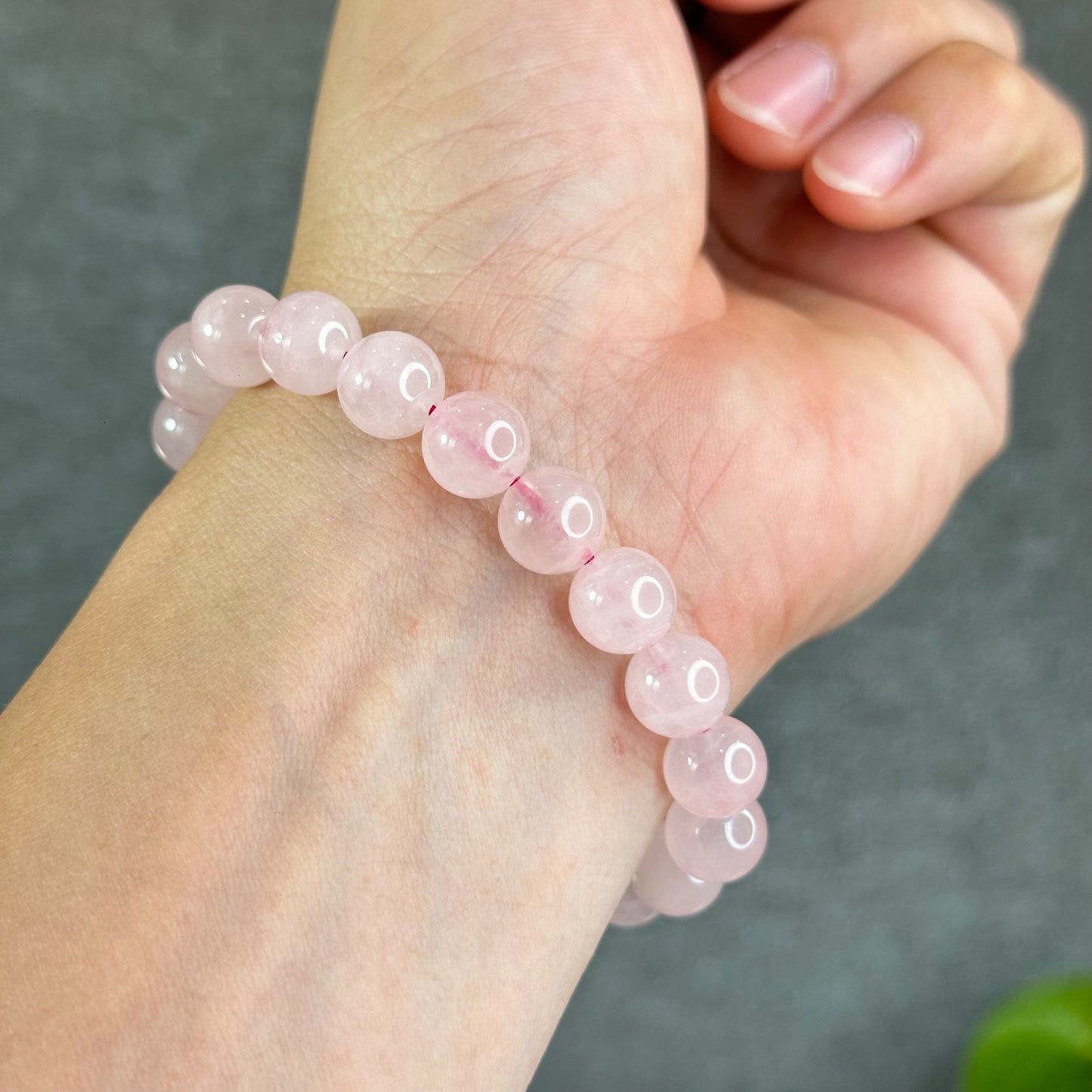 Natural Rose Quartz Bracelet Size 9.5 mm