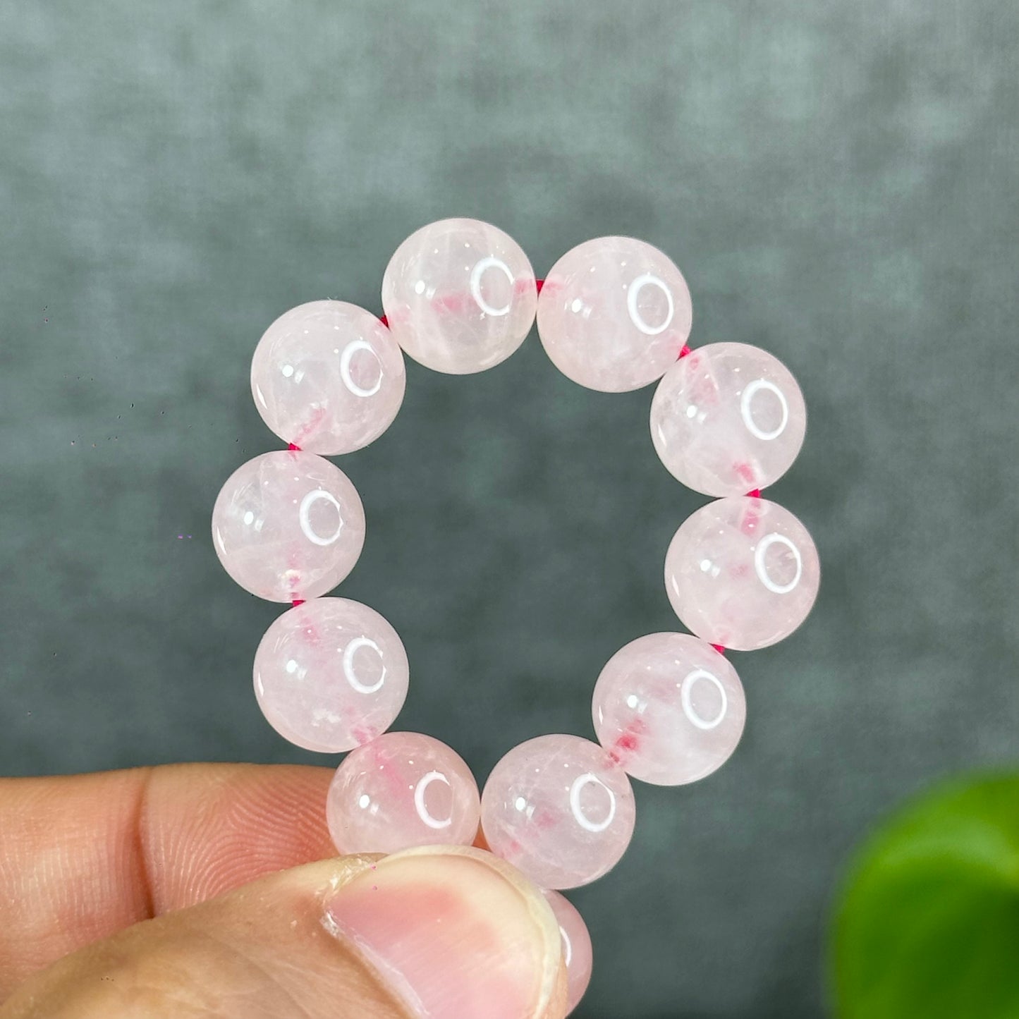 Natural Rose Quartz Bracelet Size 9.5 mm