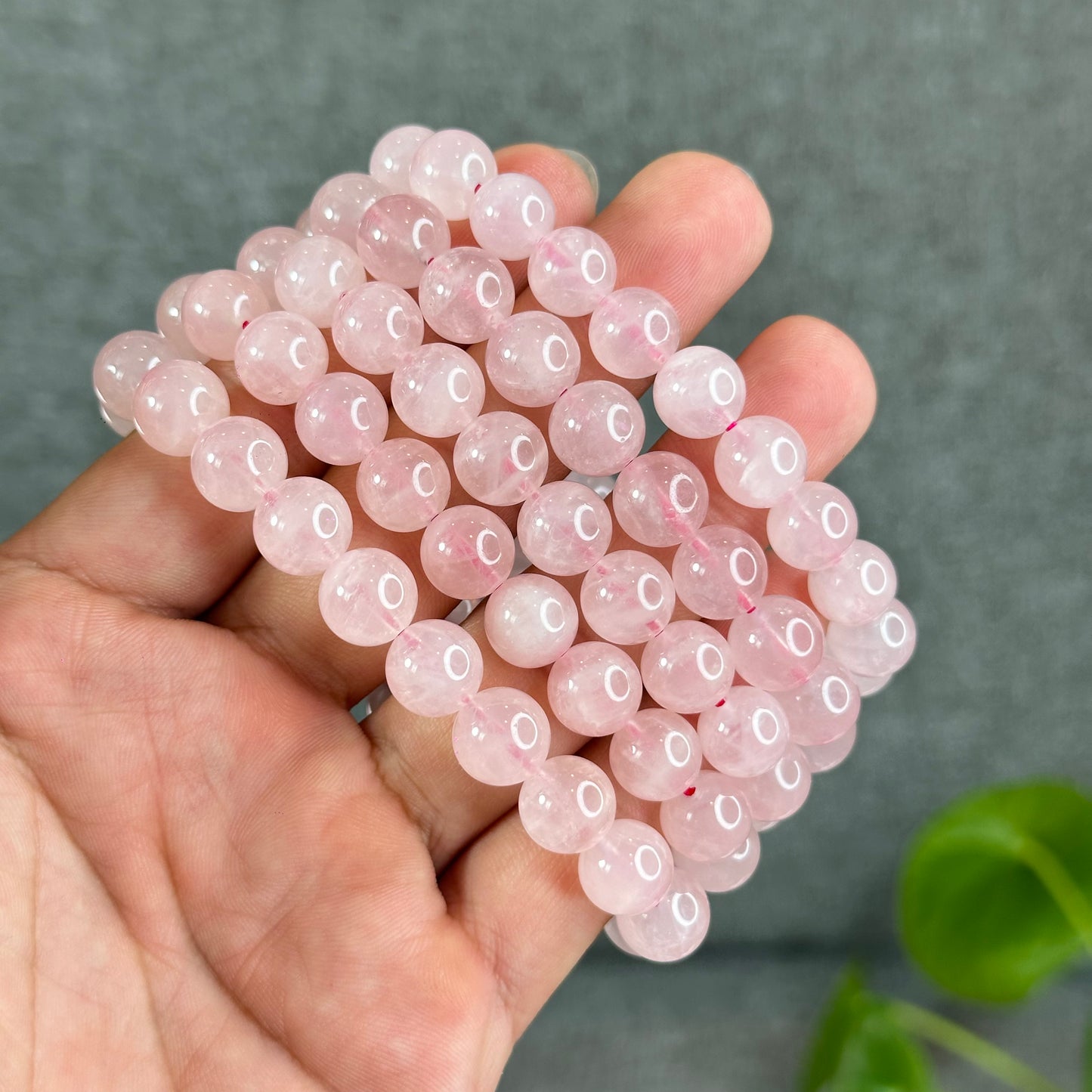 Natural Rose Quartz Bracelet Size 9.5 mm