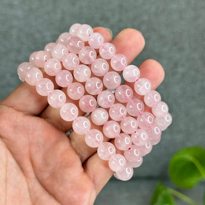 Natural Rose Quartz Bracelet Size 9.5 mm