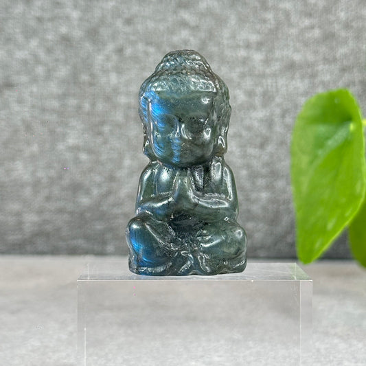 Natural Buddha Blue Flash Labradorite Figurine