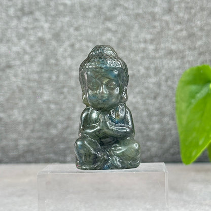 Natural Buddha Blue Flash Labradorite Figurine