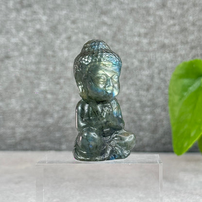 Natural Buddha Blue Flash Labradorite Figurine