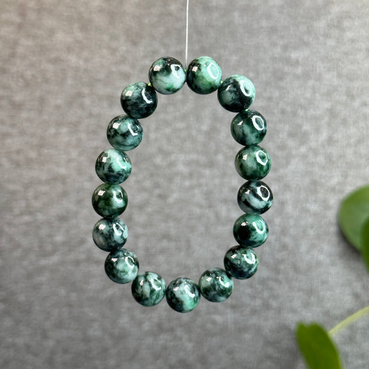 Bright Green Jadeite Jade Son Thuy Bracelet Size 12.3mm