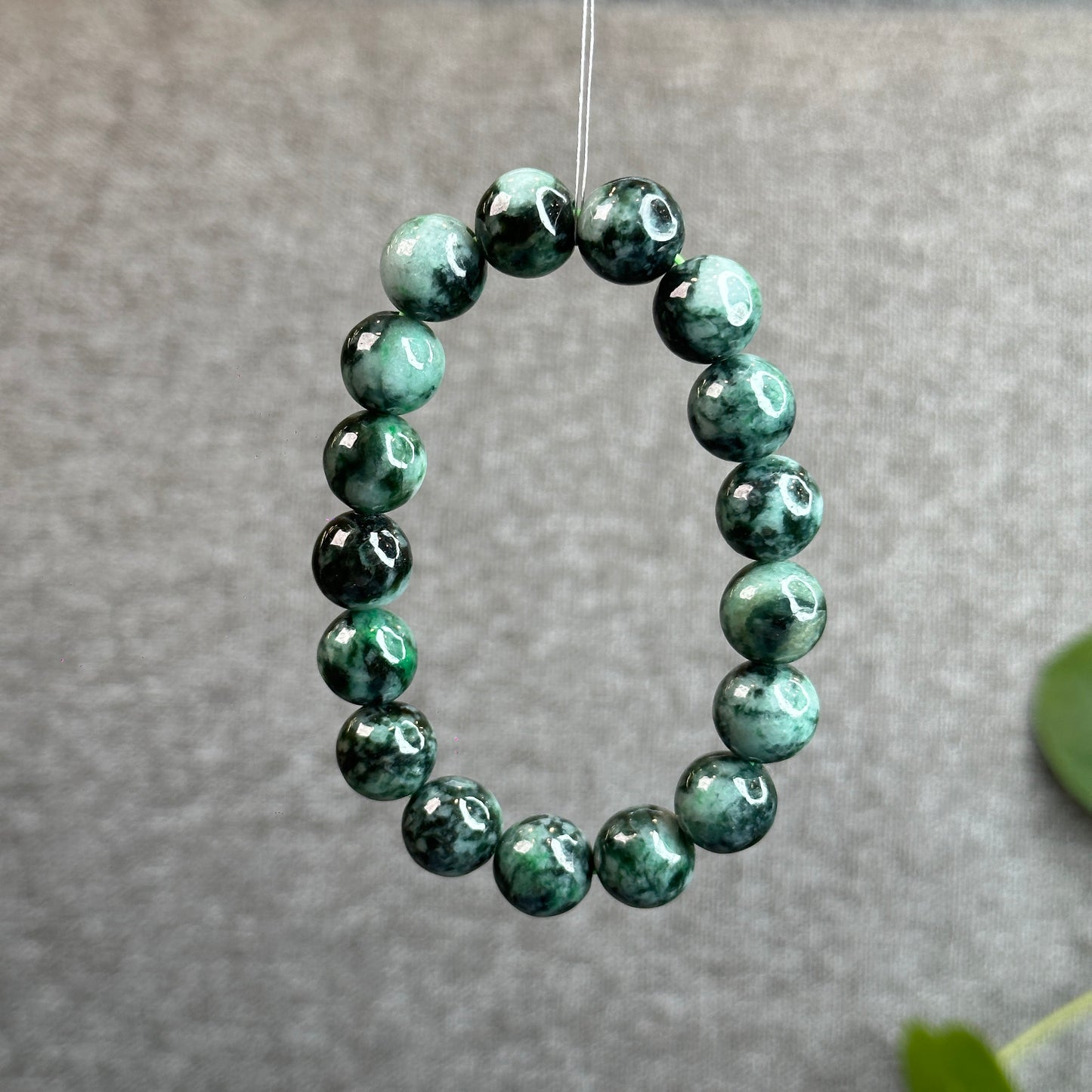 Bright Green Jadeite Jade Son Thuy Bracelet Size 12.3mm