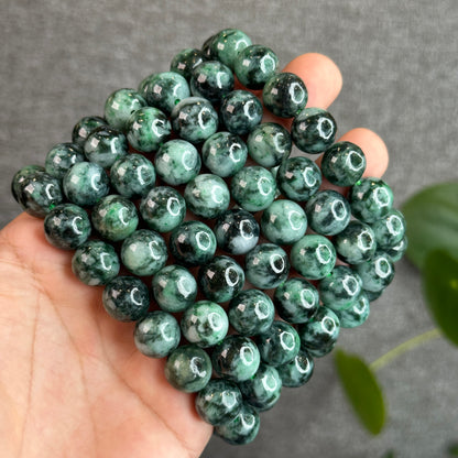 Bright Green Jadeite Jade Son Thuy Bracelet Size 12.3mm