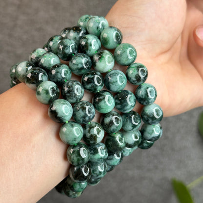 Bright Green Jadeite Jade Son Thuy Bracelet Size 12.3mm