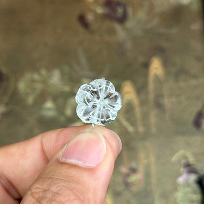 Natural Clear Quartz Flower Charm - High Quality