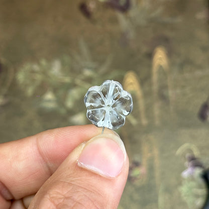 Natural Clear Quartz Flower Charm - High Quality