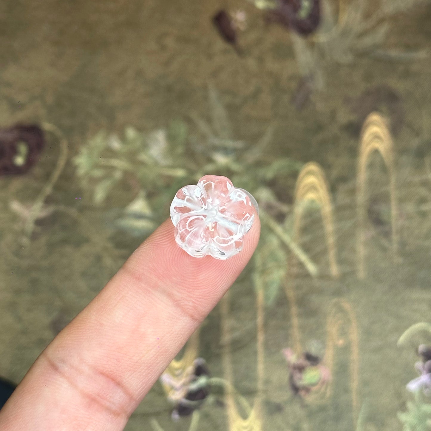 Natural Clear Quartz Flower Charm - High Quality