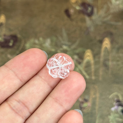 Natural Clear Quartz Flower Charm - High Quality