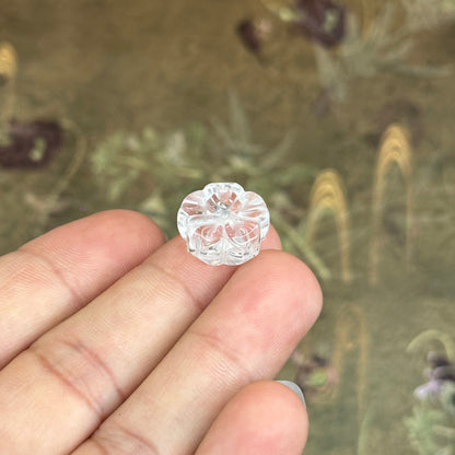 Natural Clear Quartz Flower Charm - High Quality