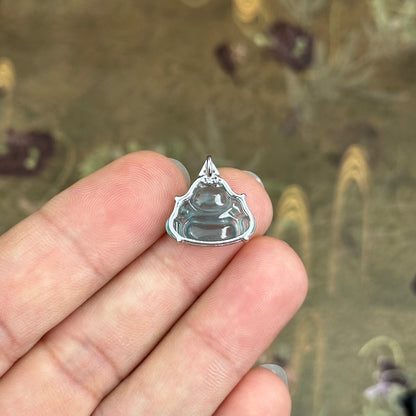 Natural Water Green Jadeite Jade Happy Buddha Pendant with S925 Silver Setting