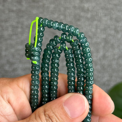 Water green Natural Jadeite Jade Chicklet 5.5 mm Necklace