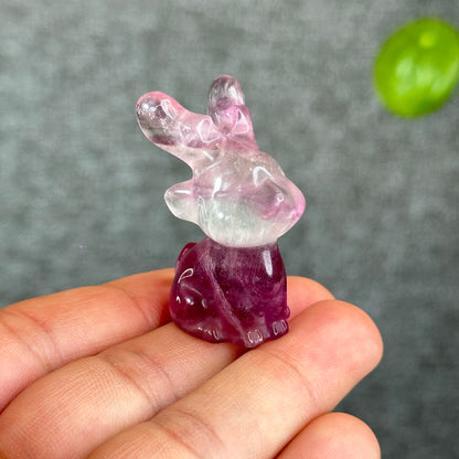 Natural Fluorite Deer Figurine