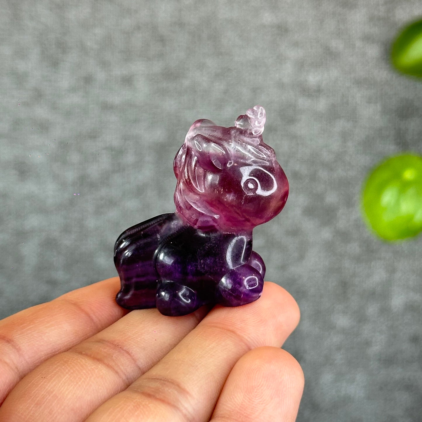 Natural Fluorite Unicorn Figurine