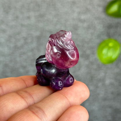 Natural Fluorite Unicorn Figurine