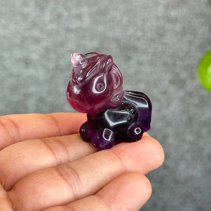 Natural Fluorite Unicorn Figurine