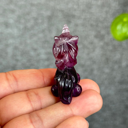 Natural Fluorite Unicorn Figurine