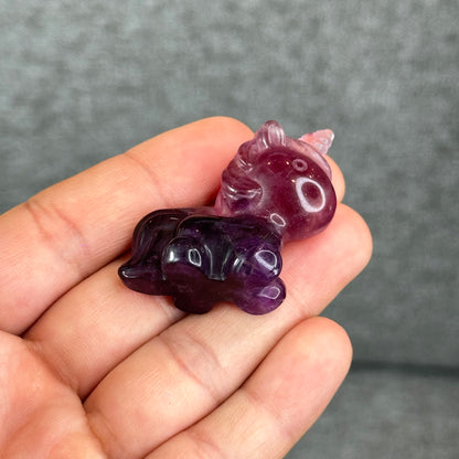 Natural Fluorite Unicorn Figurine
